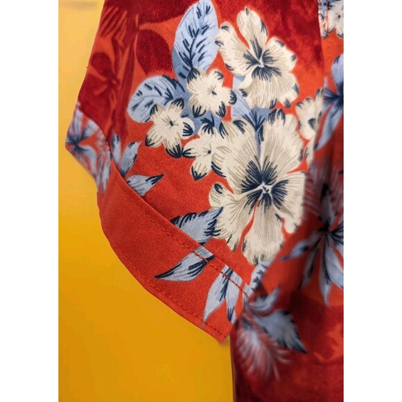 MBX Premium Goods Hawaiian Paradise Shirt Red Tropical Flowers Men's Size Large - Picture 4 of 7